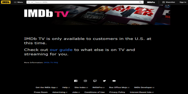 IMDb TV site