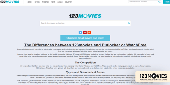123Movies homepage