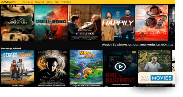 AZMovies homepage