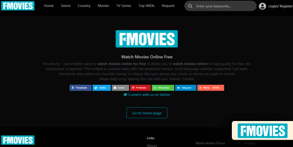Fmovies homepage