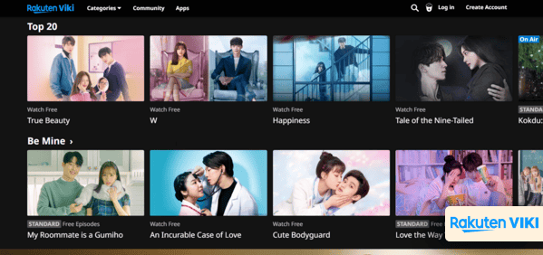 Rakuten Viki homepage