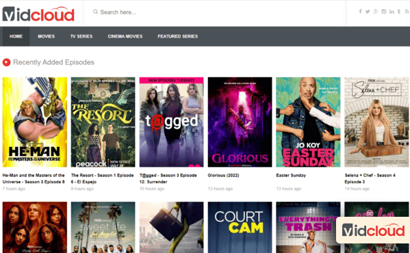 VidCloud homepage