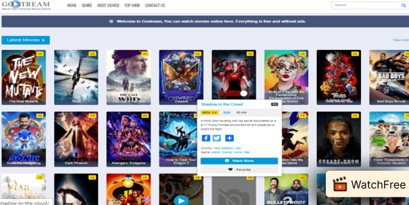 WatchFree homepage