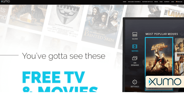 Xumo TV homepage