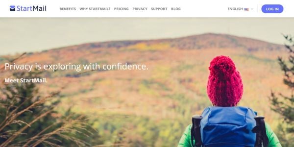 StartMail homepage