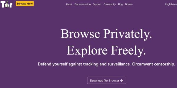 Tor browser homepage