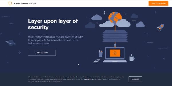 Avast Free for protection against intruders