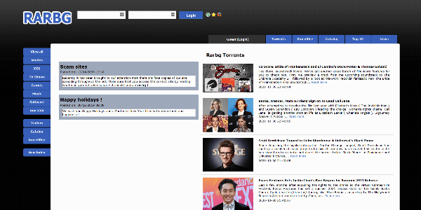 RARBG homepage
