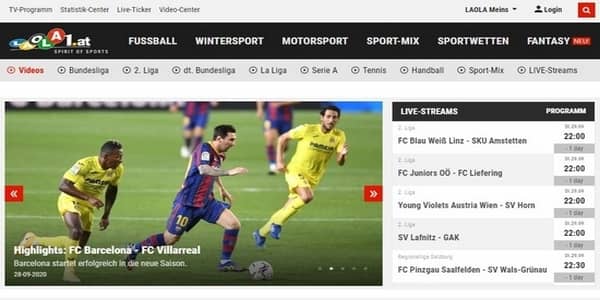 Laola1 homepage