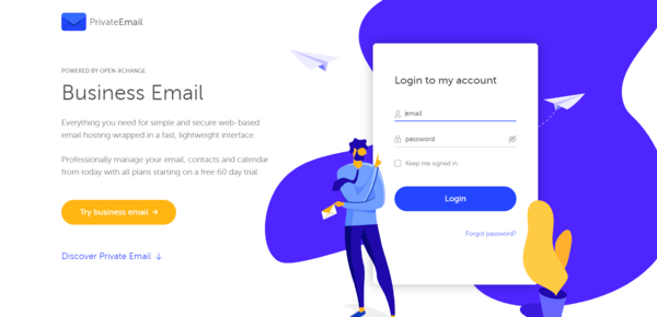 PrivateMail homepage
