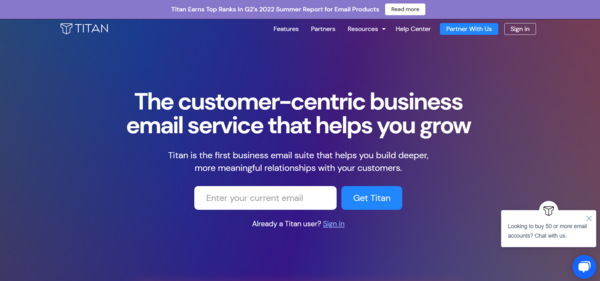 Titan homepage