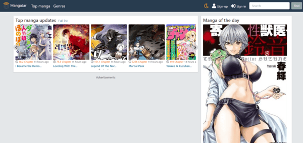 MangaJar homepage