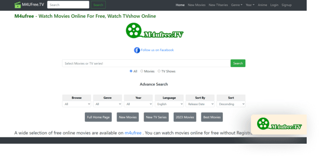 M4UFree.TV homepage