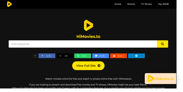 HiMovies homepage
