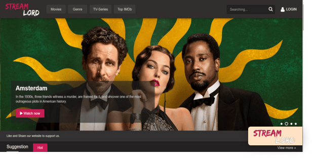 StreamLord homepage